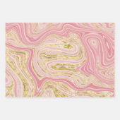 Roze en gouden marmerlook inpakpapier vel (Voorkant 2)