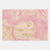 Roze en gouden marmerlook inpakpapier vel (Voorkant)