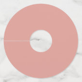 Roze en gouden marmerprint wijn glas labels (Achterkant)