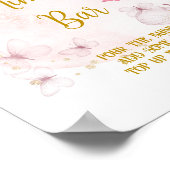 Roze en gouden martbord voor Mimosa-borden Poster (Hoek)