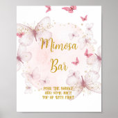 Roze en gouden martbord voor Mimosa-borden Poster (Voorkant)