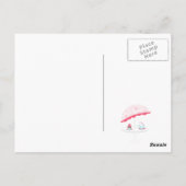 Roze en gouden meisje 3e verjaardag thee feestje briefkaart (Achterkant)