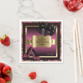 Roze en gouden metallic - Happy Birthday | DIY-tek Servet (Insitu)