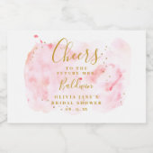 Roze en Gouden Mini Mousserende Wijn Label, Bruids Sparkling Wijnetiket (Enkel label)