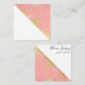 Roze en gouden minimalistisch Visitekaartje (Voorkant / Achterkant)