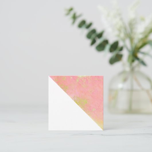 Roze en gouden minimalistisch Visitekaartje (Staand voorkant)