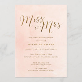 Roze en gouden Miss voor Mrs Vrijgezellenfeest Par Kaart