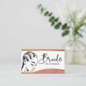 Roze en gouden moderne haarvlechten op salon visitekaartje (Staand voorkant)