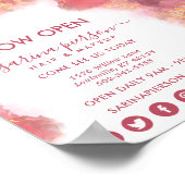 Roze en gouden moderne kunst Vloeibare inkt Poster (Hoek)