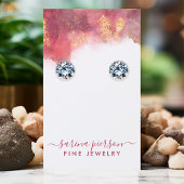 Roze en gouden moderne kunstjuwelen die een beelds visitekaartje