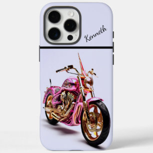 Roze en gouden motorfiets iPhone 16 pro max hoesje