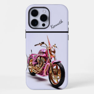 Roze en gouden motorfiets iPhone 16 pro max hoesje