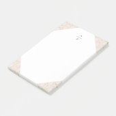 Roze en Gouden Ogee Monogrammed Post-it® Notes (Schuin)