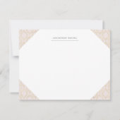 Roze en gouden Ogee Monogrammed Stationery Notitiekaartje (Voorkant)