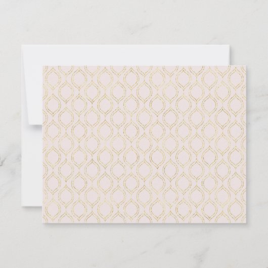 Roze en gouden Ogee Monogrammed Stationery Notitiekaartje (Achterkant)