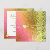 Roze en gouden olievlekken Dames en heren, uitnodi Kaart (Voorkant / Achterkant)