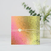 Roze en gouden olievlekken Dames en heren, uitnodi Kaart (Staand voorkant)