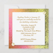 Roze en gouden olievlekken Dames en heren, uitnodi Kaart (Achterkant)