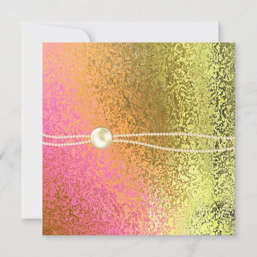 Roze en gouden olievlekken Dames en heren, uitnodi Kaart (Voorkant)