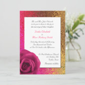 Roze en gouden olievlekken kaart (Staand voorkant)