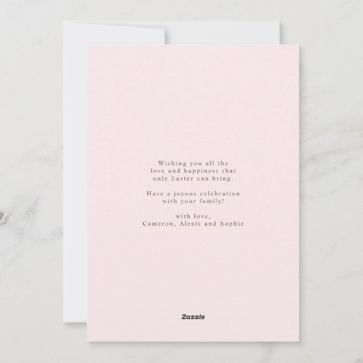 Roze en gouden olievloeren Foto Happy Paast Feestdagenkaart (Achterkant)