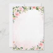 Roze en gouden olifant baby shower uitnodiging mei (Achterkant)