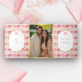 Roze en gouden olifant Indian Palace Fotobruiloft Drieluik Uitnodiging