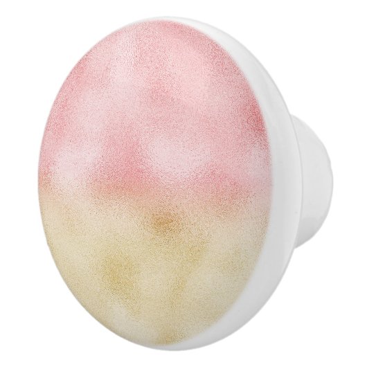 Roze en Gouden Ombre Folie Keramische Knop (Rechts)
