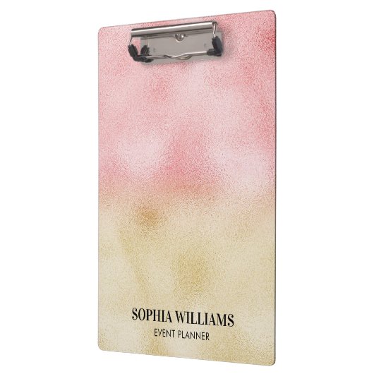 Roze en Gouden Ombre Folie Klembord (Links)