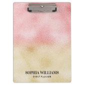 Roze en Gouden Ombre Folie Klembord (Voorkant)