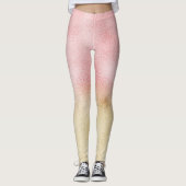 Roze en Gouden Ombre Folie Leggings (Voorkant)