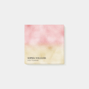 Roze en Gouden Ombre Folie Post-it® Notes