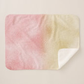 Roze en Gouden Ombre Folie Sherpa Deken (Voorkant (horizontaal))