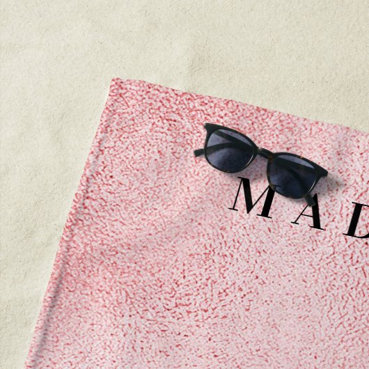 Roze en Gouden Ombre Folie Strandlaken (In situ)