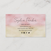Roze en Gouden Ombre Folie Visitekaartje (Achterkant)