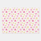 Roze en gouden Ornamenten, Bomen en Sneeuwvlokken Inpakpapier Vel (Voorkant 3)