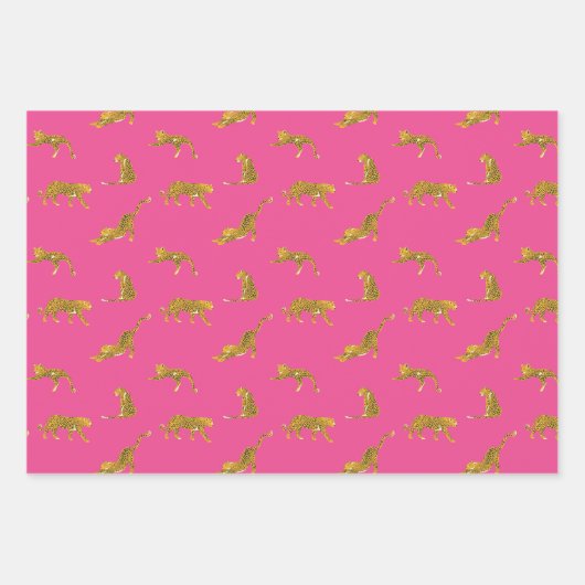 Roze en gouden papierbladen voor het afdrukken van inpakpapier vel (Voorkant)