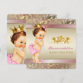 Roze en gouden parel Baby shower Kaart (Voorkant / Achterkant)