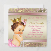 Roze en gouden parel Baby shower Kaart (Achterkant)