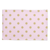 Roze en Gouden Polka Dots Gepersonaliseerde Custom Kussensloop (Achterkant)