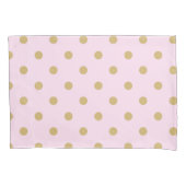 Roze en Gouden Polka Dots Gepersonaliseerde Custom Kussensloop (Voorkant)