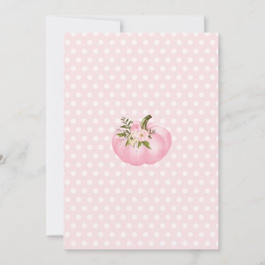 Roze en gouden pompoen Baby shower Kaart (Achterkant)