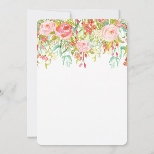 Roze en gouden pompoen baby shower uitnodiging, he kaart (Achterkant)