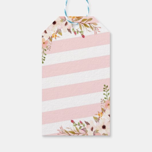 Roze en Gouden Pompoen Dank u Label Cadeaulabel (Achterkant)