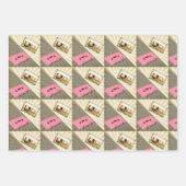 Roze en gouden Pop, kunstcassettes, die papier pak Inpakpapier Vel (Voorkant)