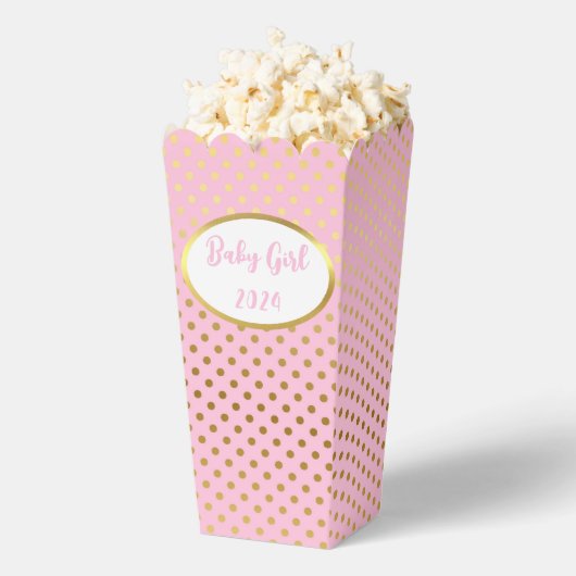 Roze en Gouden Popcorn Favoriet Box Bedankdoosjes (Popped)