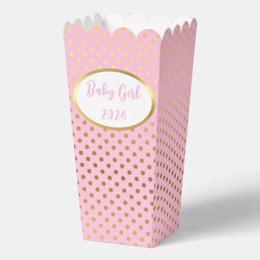 Roze en Gouden Popcorn Favoriet Box Bedankdoosjes (Voorkant)