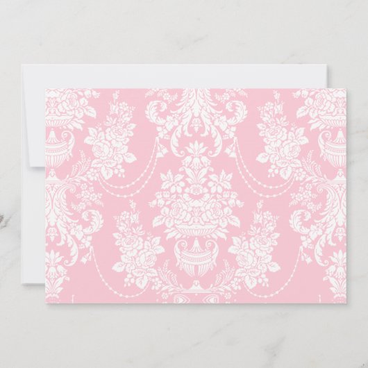 Roze en gouden prinses 1ste verjaardag kaart (Achterkant)