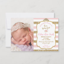 Roze en gouden prinses Baby Girl Birth