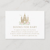 Roze en Gouden Prinses Baby shower Boeken voor Bab Informatiekaartje (Voorkant)